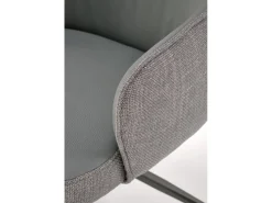 Silla giratoria de tela y ecopiel gris baya