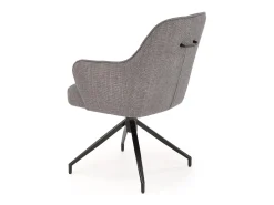 Silla giratoria de tela y ecopiel gris baya