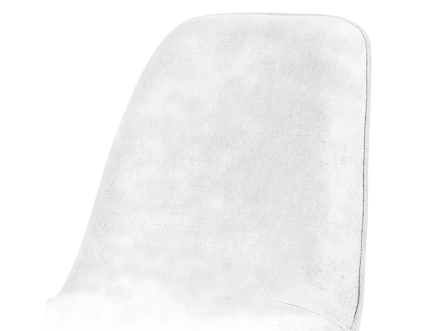 Silla giratoria LORA estilo retro-chic con asiento y respaldo tapizados en tela blanca gris claro