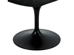 Silla giratoria retro-chic LORA en tela negro bronce con base de metal negro epoxi