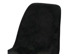Silla giratoria retro-chic LORA en tela negro bronce con base de metal negro epoxi