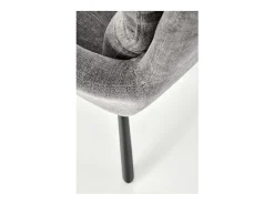Silla giratoria tapizada de diseño en tejido gris Edge