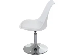 Silla giratoria Vaasa T501, blanco, base cromada