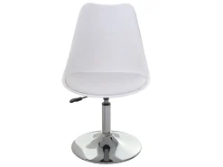Silla giratoria Vaasa T501, blanco, base cromada