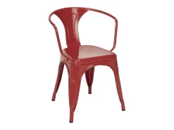 Silla industrial con reposabrazos de acero brillante Kuista-Rojo
