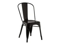 Silla industrial de acero brillante Kontoir, negra-Parma