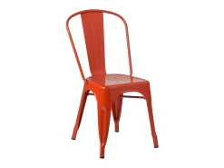 Silla industrial de acero brillante Kontoir, negra-Rosa claro