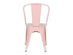 Silla industrial de acero brillante Kontoir, negra-Rosa claro