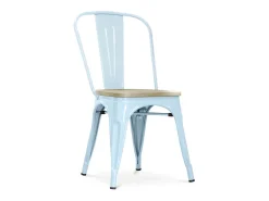 Silla industrial Kontoir marrón con asiento de pino macizo claro-Gris claro