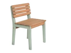 Silla infantil de madera interior/exterior, set de 2 verde grisáceo