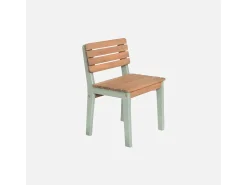 Silla infantil de madera interior/exterior, set de 2 verde grisáceo