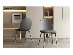 Silla ''JASMON'' cojín PU Gris, dimensiones H81 x L51 x P44, ideal para tu cocina o comedor.
