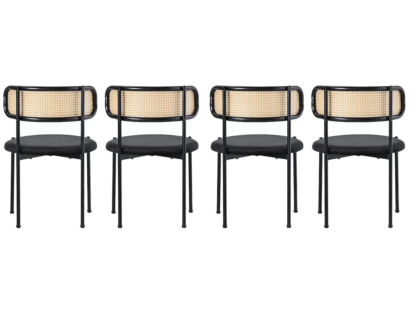 Silla, juego de 4, silla de ocio moderna y sencilla negra.