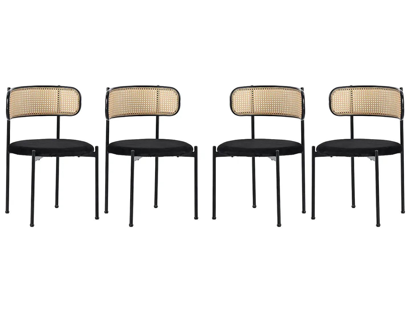 Silla, juego de 4, silla de ocio moderna y sencilla negra.