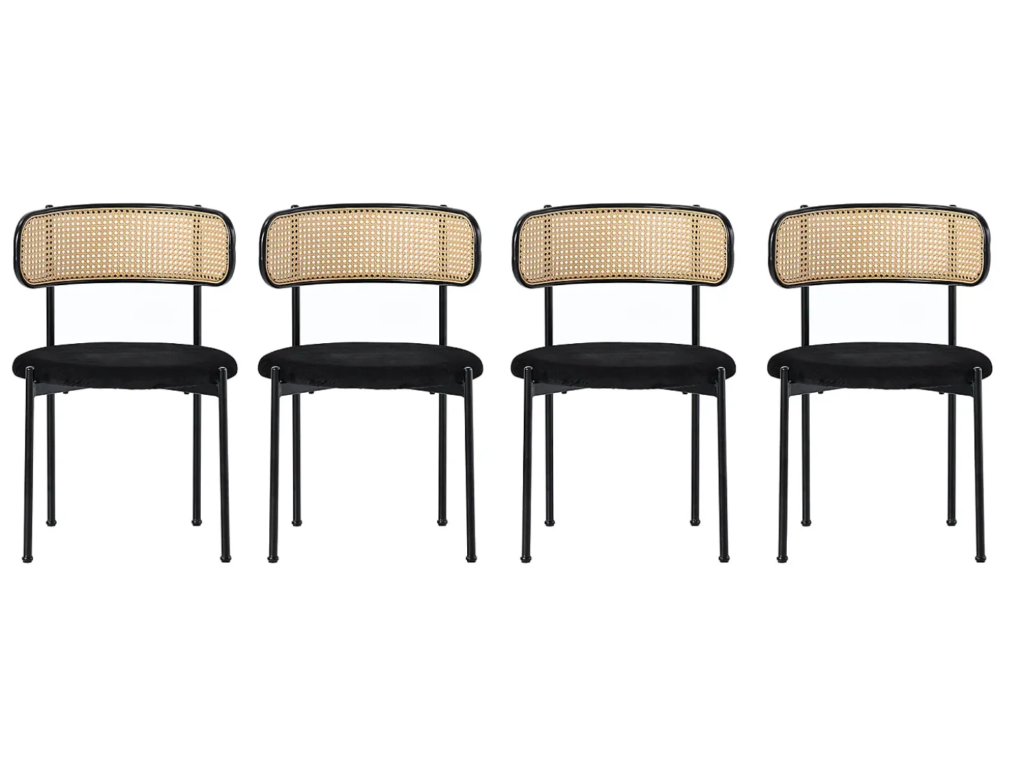 Silla, juego de 4, silla de ocio moderna y sencilla negra.