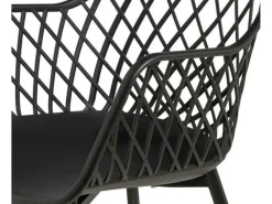 Silla Karlo de polipropileno con reposabrazos.-Color Negro