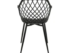 Silla Karlo de polipropileno con reposabrazos.-Color Negro