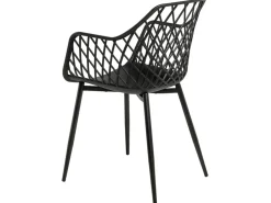 Silla Karlo de polipropileno con reposabrazos.-Color Negro