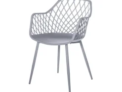 Silla Karlo de polipropileno con reposabrazos.-Color Negro