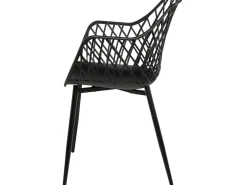 Silla Karlo de polipropileno con reposabrazos.-Color Negro