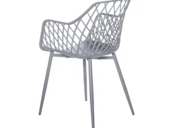 Silla Karlo de polipropileno con reposabrazos.-Color Blanco