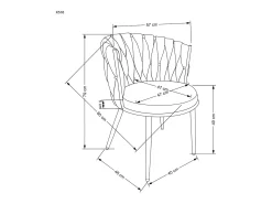 Silla K516/Tela y metal/Naranja