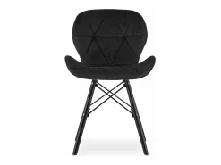 Silla LAGO de terciopelo - Negro / Patas negras x 1