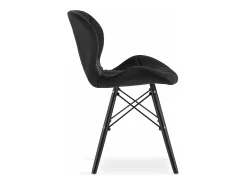 Silla LAGO de terciopelo - Negro / Patas negras x 1