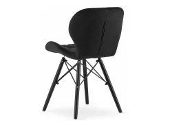 Silla LAGO de terciopelo - Negro / Patas negras x 1