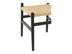 Silla LAP de madera de haya y cuerda natural – Auténtica artesanía-Color Negro