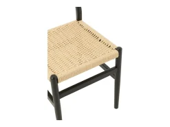 Silla LAP de madera de haya y cuerda natural – Auténtica artesanía-Color Negro