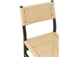 Silla LAP de madera de haya y cuerda natural – Auténtica artesanía-Color Negro