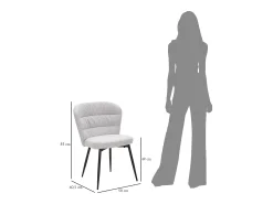 Silla Lausana Gris Juego de 2 Piezas Cm 58X60,5X85