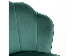 Silla Lizaty de terciopelo verde y madera natural - Juego de 2