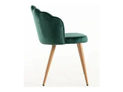 Silla Lizaty de terciopelo verde y madera natural - Juego de 2