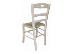 Silla Loris de madera con asiento de paja cruda para pintar