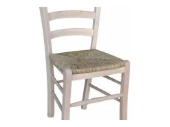 Silla Loris de madera con asiento de paja cruda para pintar