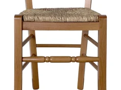 Silla Loris en nogal claro con asiento de paja