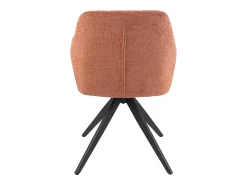 Silla LOUNA con reposabrazos – Tejido suave y patas de acero negro-Color Naranja