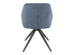 Silla LOUNA con reposabrazos – Tejido suave y patas de acero negro-Color Azul