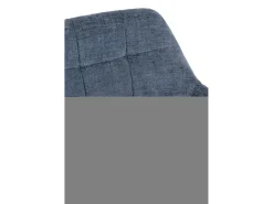 Silla LOUNA con reposabrazos – Tejido suave y patas de acero negro-Color Azul