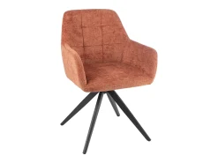 Silla LOUNA con reposabrazos – Tejido suave y patas de acero negro-Color Topo