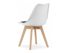 Silla MARK negra y blanca / patas naturales x 1