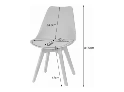 Silla MARK negra y blanca / patas naturales x 1