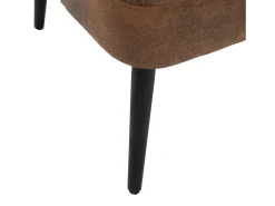 Silla marrón - Silla con acabado remachado y patas de madera maciza - microgamuza