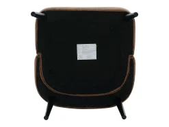 Silla marrón - Silla con acabado remachado y patas de madera maciza - microgamuza