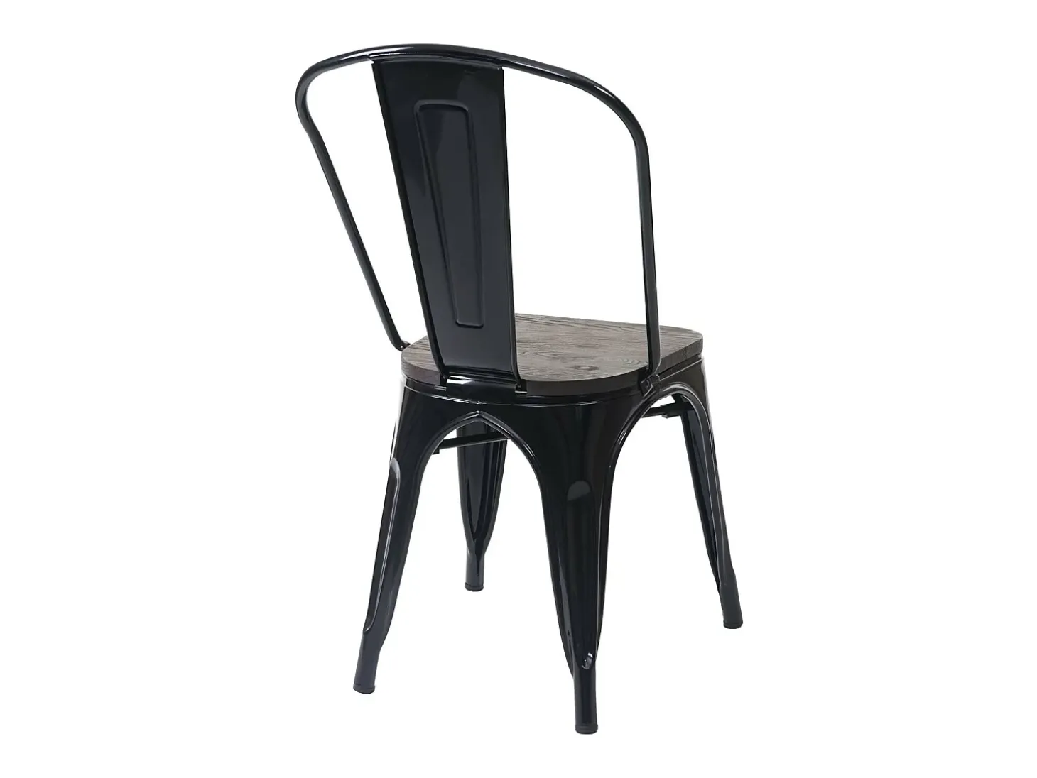 Silla MCW-A73 con asiento de madera, negro