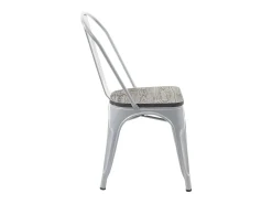 Silla MCW-A73 con asiento de madera, gris
