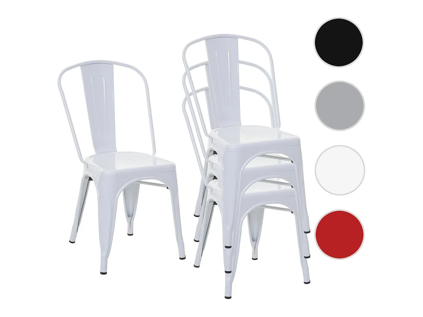 Silla MCW-A73 metal (juego de 4), blanco