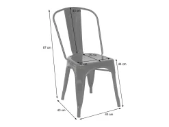 Silla MCW-A73 metal (juego de 4), blanco
